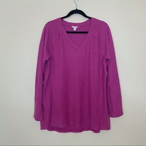 Wildfox Haley Waffle Elderberry Top